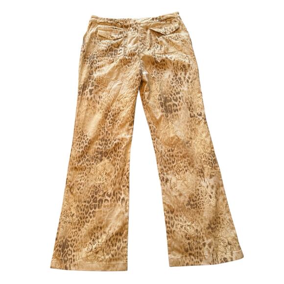 St. John Sport Leopard & Damask Print Pants Wide Leg High Rise Fall 2005 Size 16 - Picture 12 of 15